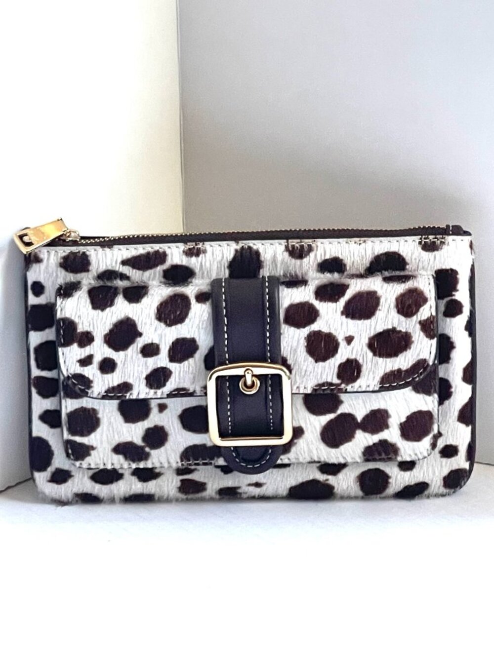 Coach Ashton CEN13 Cow Print Haircalf Wristlet Clutch